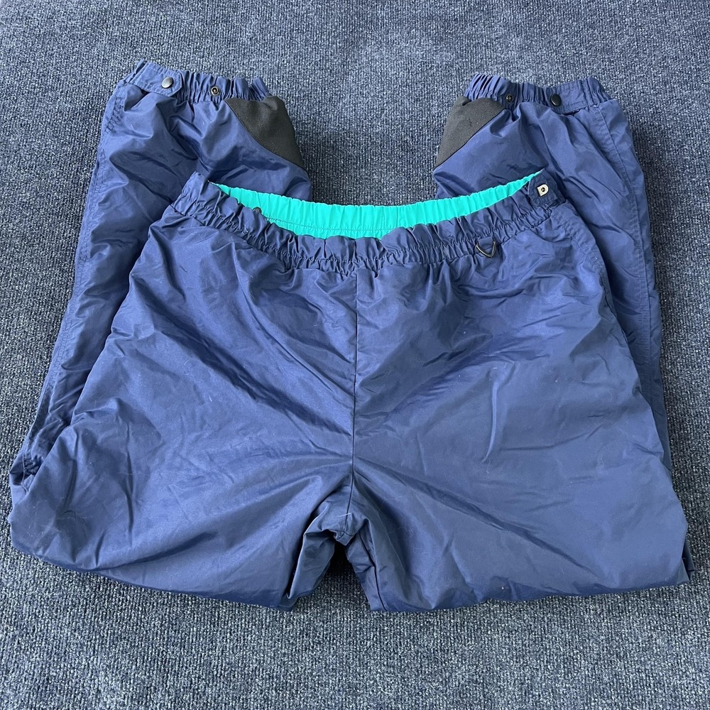 Vintage Columbia Ski Snow Pants Mens XL Navy Insulated Nylon Elastic Waist 90s